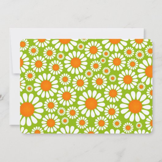 リトルフラワーキュートデイジーファースト誕生日 招待状 (裏面)