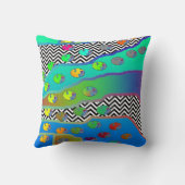 リトルフラワーブルーグリーン16X16装飾用クッション クッション (裏面)