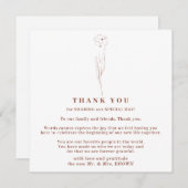 リトルフラワーボホテラコッタインディ感謝していユー 招待状 (正面/裏面)