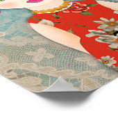 リトルフリダイラストレーションプリントポスター ポスター (角)