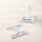 リトルフローラパンプキンハロウィーン秋ベビーシャワー スクエアペーパーコースター (インサイチュ)