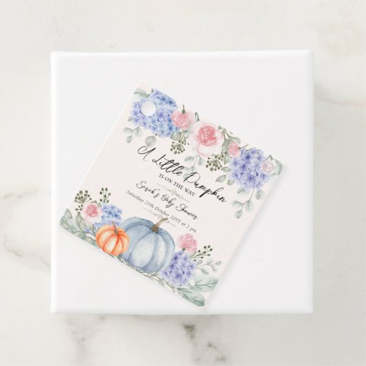 リトルフローラパンプキンハロウィーン秋ベビーシャワー フェイバータグ (インサイチュ)