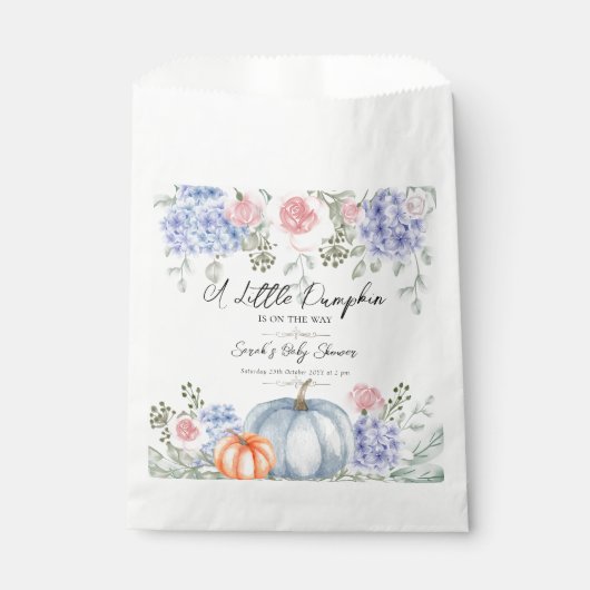 リトルフローラパンプキンハロウィーン秋ベビーシャワー フェイバーバッグ (正面)