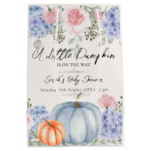 リトルフローラパンプキンハロウィーン秋ベビーシャワー ミディアムペーパーバッグ (裏面)