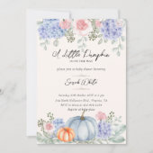 リトルフローラパンプキンハロウィーン秋ベビーシャワー 招待状 (正面)