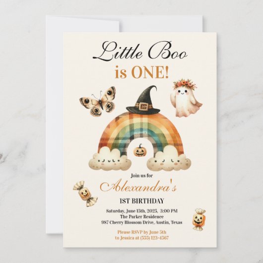 リトルブウエスタンファースト誕生日 招待状 (正面)