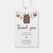 リトルブカボプキンハロウィンベビーシャワーメッセージカード ギフトタグ (正面)