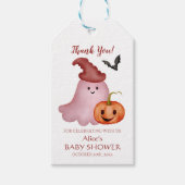 リトルブカボプキンハロウィンベビーシャワーメッセージカード ギフトタグ (正面)