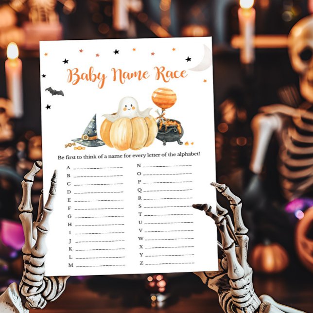 リトルブカボプキンハロウィーンベビー名レースゲーム (Pumpkin Halloween Baby Shower Baby Name Race Game)