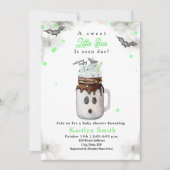 リトルブグリーンハロウィーンベビーシャワーミルクシェイク 招待状 (正面)