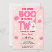 リトルブツーハロウィーン幽霊誕生日 招待状 (正面)