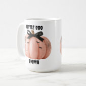 リトルブハロウィンパーソナライズされたパンプキン コーヒーマグカップ (正面左)