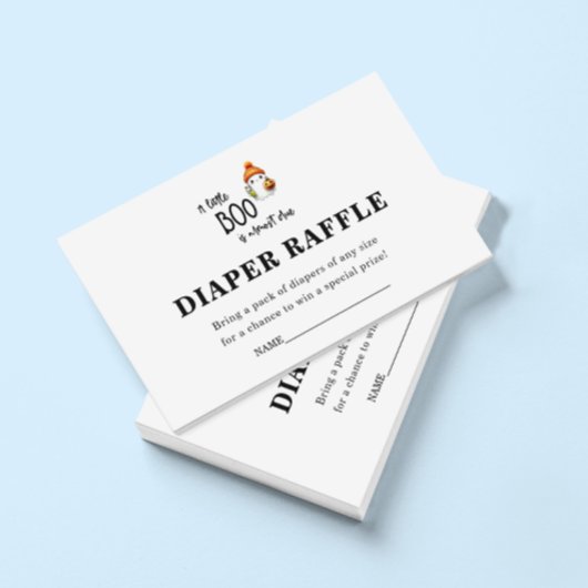 リトルブハロウィーンおむつラッフルベビーシャワー エンクロージャーカード