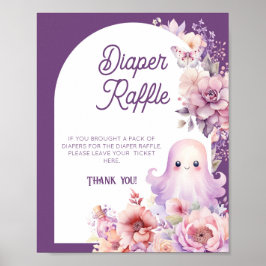 リトルブハロウィーンおむつラッフルベビーシャワー ポスター