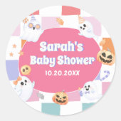 リトルブハロウィーングルービーベイビーシャワーパーティー ラウンドシール (正面)