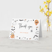 リトルブハロウィーンサンキューカード カード (黄色い花)