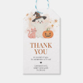 リトルブハロウィーンパンプキンベビーブシャワーメッセージカード ギフトタグ (正面)