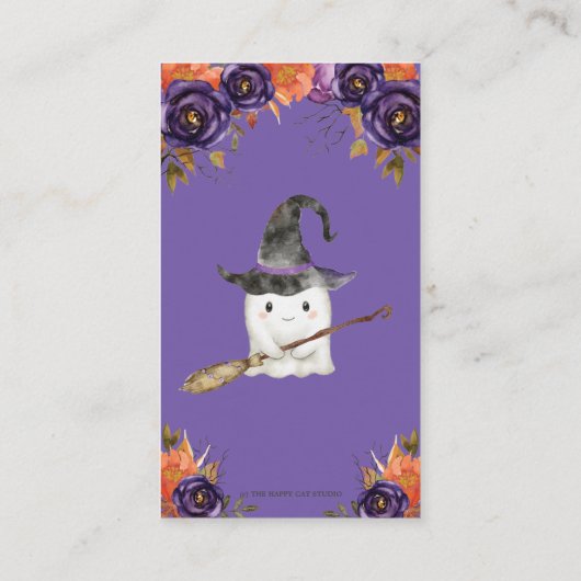 リトルブハロウィーンベビーシャワーおむつラッフル エンクロージャーカード (裏面)