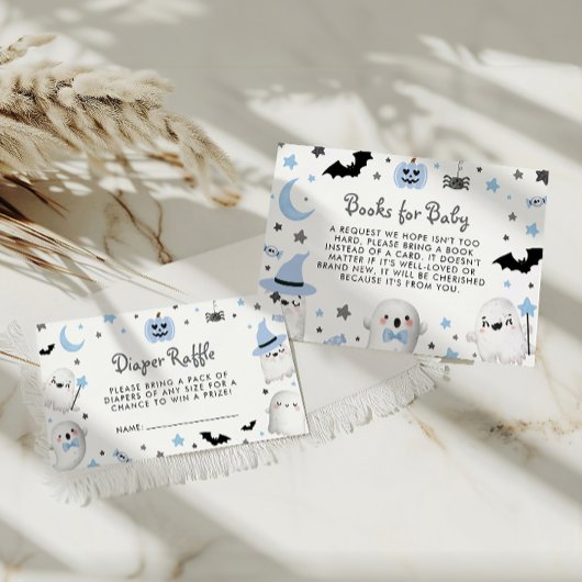 リトルブハロウィーンベビーシャワーおむつラッフル エンクロージャーカード