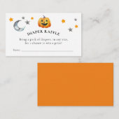 リトルブハロウィーンベビーシャワーおむつラッフル エンクロージャーカード (正面/裏面)