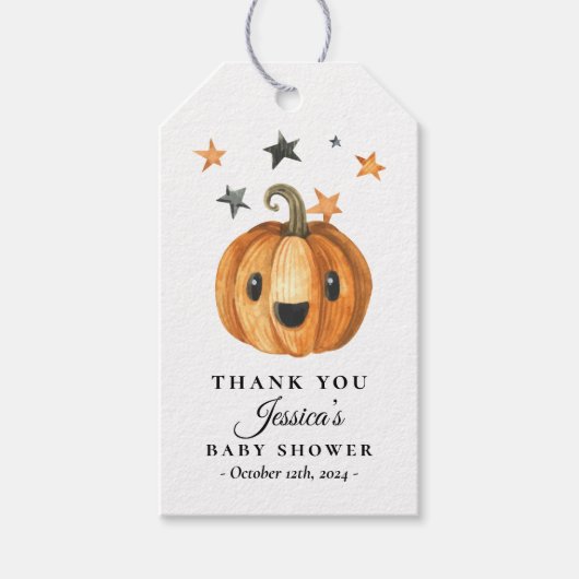 リトルブハロウィーンベビーシャワーメッセージカード ギフトタグ (正面)