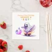 リトルブハロウィーン幽霊スケーターニーエイジ誕生日 スタンダードカクテルナプキン (インサイチュ)
