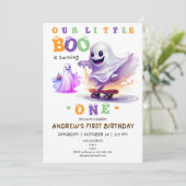 リトルブハロウィーン幽霊スケーターニーエイジ誕生日 招待状 (スタンド正面)