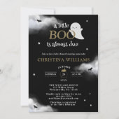 リトルブハロウィーン幽霊ブラックベビーシャワー 招待状 (正面)