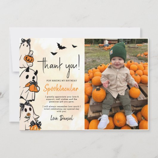 リトルブハロウィーン誕生日 サンキューカード (正面)