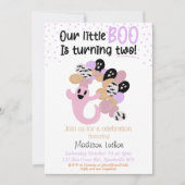 リトルブピンクガール幽霊第2誕生日インビタ 招待状 (正面)