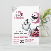 リトルブピンクジャックハーフムーン幽霊1st誕生日 招待状 (スタンド正面)