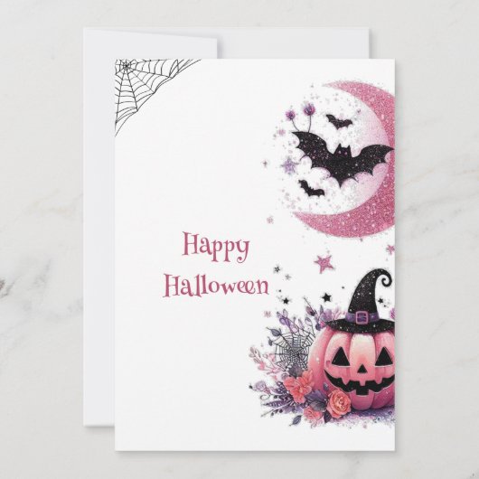 リトルブピンクジャックハーフムーン幽霊1st誕生日 招待状 (裏面)