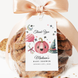 リトルブピンクハロウィーンベビーシャワーメッセージカード ギフトタグ
