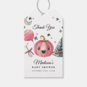 リトルブピンクハロウィーンベビーシャワーメッセージカード ギフトタグ (正面)