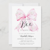 リトルブピンクボウベビーシャワー招待状 招待状 (正面)