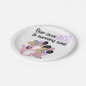 リトルブピンク幽霊ガールズセカンド誕生日 ペーパープレート (アングル)