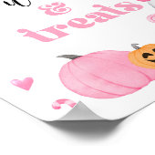 リトルブピンク幽霊ハロウィンスイーツ&スイーツ ポスター (角)