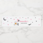 リトルブピンク幽霊ハロウィンベビーシャワー ペットボトルラベル (シングルラベル)