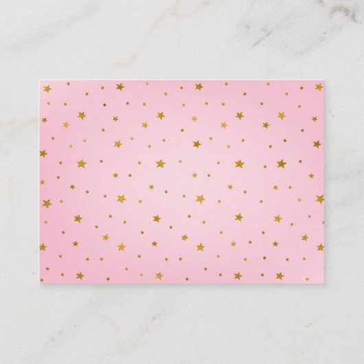 リトルブピンク幽霊ベビーシャワーおむつラッフル エンクロージャーカード (裏面)