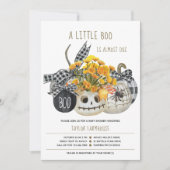 リトルブファームハウスパンプキンハロウィーンベビーシャワー 招待状 (正面)