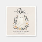 リトルブボホ幽霊ハロウィーンベイビーシャワー スタンダードカクテルナプキン (正面)