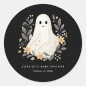 リトルブボホ幽霊ハロウィーンベイビーシャワー ラウンドシール (正面)