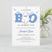 リトルブボーイかわいい幽霊ハロウィーンベイビーシャワー 招待状 (スタンド正面)