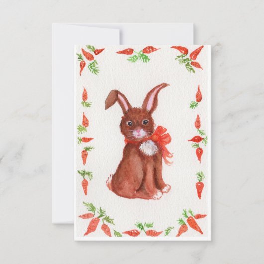 リトルブラウンバニーウサギとニンジン招待状 招待状 (正面)