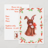 リトルブラウンバニーウサギとニンジン招待状 招待状 (正面/裏面)