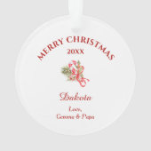 リトルブラウンベアリース孫オーナメント オーナメント (裏面)