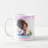 リトルブラウンマーメイドウォーターカラーコーヒーマグ コーヒーマグカップ (左)