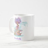 リトルブラウンマーメイドウォーターカラーコーヒーマグ コーヒーマグカップ (正面左)