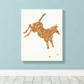 リトルブラウン馬 – サーモンピンク。 キャンバスプリント (インサイチュ (ウッドフロア))