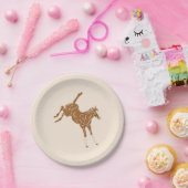 リトルブラウン馬 – サーモンピンク。 ペーパープレート (パーティー)